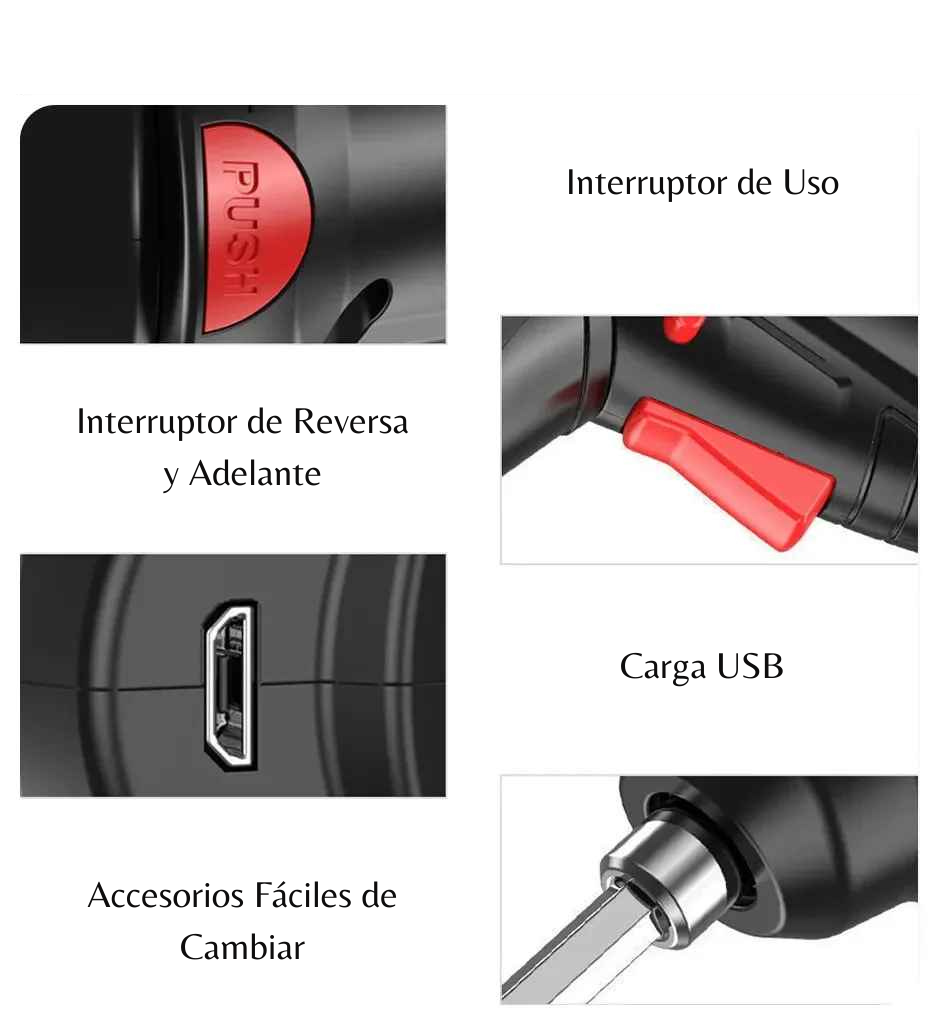 Taladro Destornillador Eléctrico Portátil